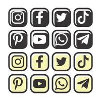 social media button vector