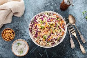 Asian cabbage cole slaw with peanut sauce photo