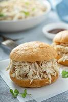 Sandwiches with pulled chicken photo