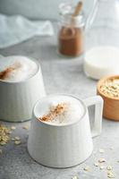 Oat milk latte with thick foam