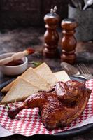 Smoked bbq half chicken photo