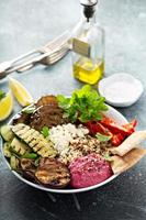 Grilled vegetables and quinoa lunch bowl photo