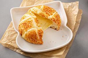 Mozzarella bun with melty cheese filling photo