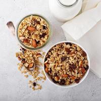 Homemade granola with coconut and almonds photo