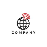logotipo inalámbrico mundial, señal inalámbrica, logotipo de Internet, plantilla de logotipo de conexión inalámbrica vector