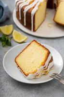 Lemon pound cake with powder sugar glaze photo