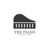 Piano logo template vector icon illustration