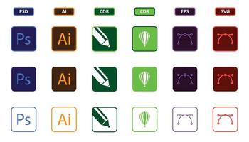 PHOTOSHOP ILLUSTRATOR COREL DRAW EPS SVG ICON SYMBOL vector