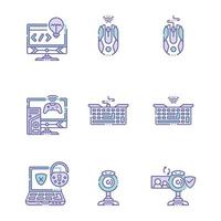 Computer External Hardware Components Linear ColoredIcons vector