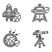 Space and Astronomy Linear Icons vector