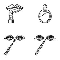 Beauty and Cosmetics Linear Icons vector