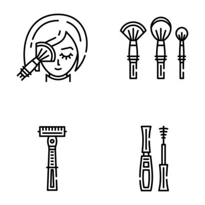 Beauty and Cosmetics Linear Icons