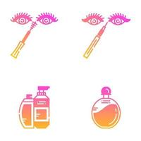 iconos de gradiente de belleza y cosmética vector