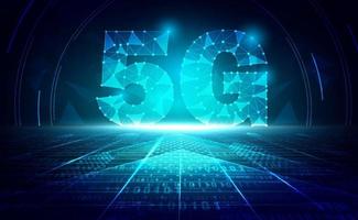 5G network wireless internet Wi-fi connection abstract background, Digital technology network blue green background binary code, abstract tech big data communication, High speed broadband vector 3d