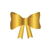 Bow gold isolated on white background. Vector illustration element template.