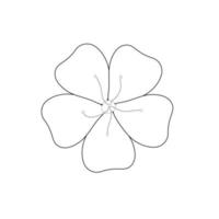 Flower, sakura coloring page. Doodle, lineart element. Vector Illustration.