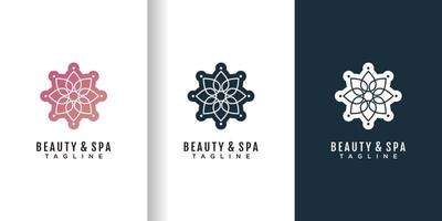 Ilustración de vector de icono de diseño de logotipo de spa de belleza para negocios de belleza