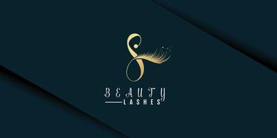 logotipo de pestañas de belleza con vector de icono de diseño de concepto inicial s para negocios de belleza