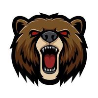 mascota del logotipo deportivo de cabeza de oso vector