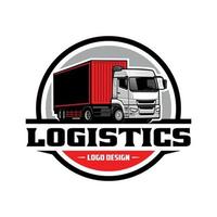 logotipo de ilustración de camión de carga y envío vector