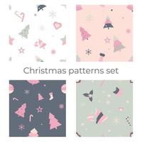 Christmas pattern set. Background texture. vector
