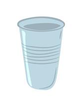 vaso desechable de plástico vacío dibujado a mano vector