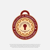 Patented badge concept. Patented property patent Vector logo design