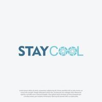 stay cool, ice, ice star, cool or freeze logo in stay cool type logo design Vector