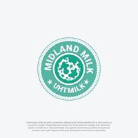 simple and modern logo badge rounded circular concept for milk company logo design vector
