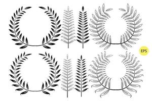 Wreath Silhouette set, Wreath Vector Line art illustration