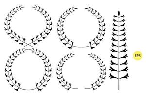 conjunto de silueta de corona, ilustración de arte de línea vectorial de corona vector