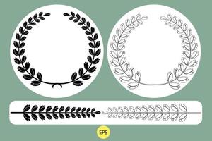 conjunto de silueta de corona, ilustración de arte de línea vectorial de corona vector