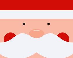 Close up Santa's face with his red hat. Merry Christmas concept. Cartoon vector style for your design.