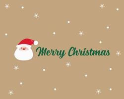 Merry Christmas concept. Santa with red hat on snowflake for background. Cartoon vector style for your design.