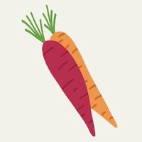 Doodle freehand simplicity drawing of carrot. vector