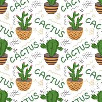 Succulent and cactus seamless pattern vector