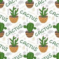 Succulent and cactus seamless pattern vector