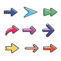 Set of Coloured Arrows vector