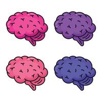 conjunto de cerebros coloridos vector