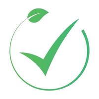 Green Eco Loop Leaf Check Mark vector