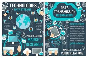 vector banners about data technology