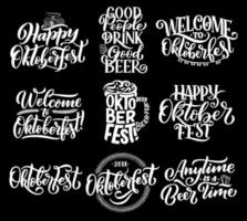 oktoberfest festival de la cerveza alemana letras vectoriales vector