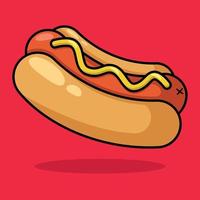 Hot Dog Coloured Outline vector