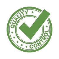 Quality Control Approved Seal Stamp Green Flat vector