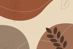 Light Brown Pastel Abstract Wavey Background With Leaves vector