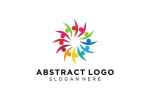 colección de logotipos de personas y familias abstractas vectoriales, iconos de personas, plantilla de logotipo de salud, símbolo de cuidado. vector