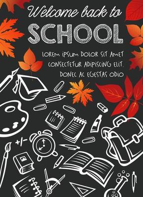 Back to School vector study stationery poster