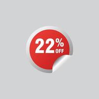 22 discount, Sales Vector badges for Labels, , Stickers, Banners, Tags, Web Stickers, New offer. Discount origami sign banner.