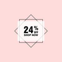 24 discount, Sales Vector badges for Labels, , Stickers, Banners, Tags, Web Stickers, New offer. Discount origami sign banner.