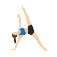 Woman doing Side plank with leg lift exercise. Flat vector illustration isolated on white background